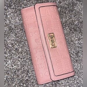 Juicy Couture vintage rare pink juicy couture print clutch bag with gold details